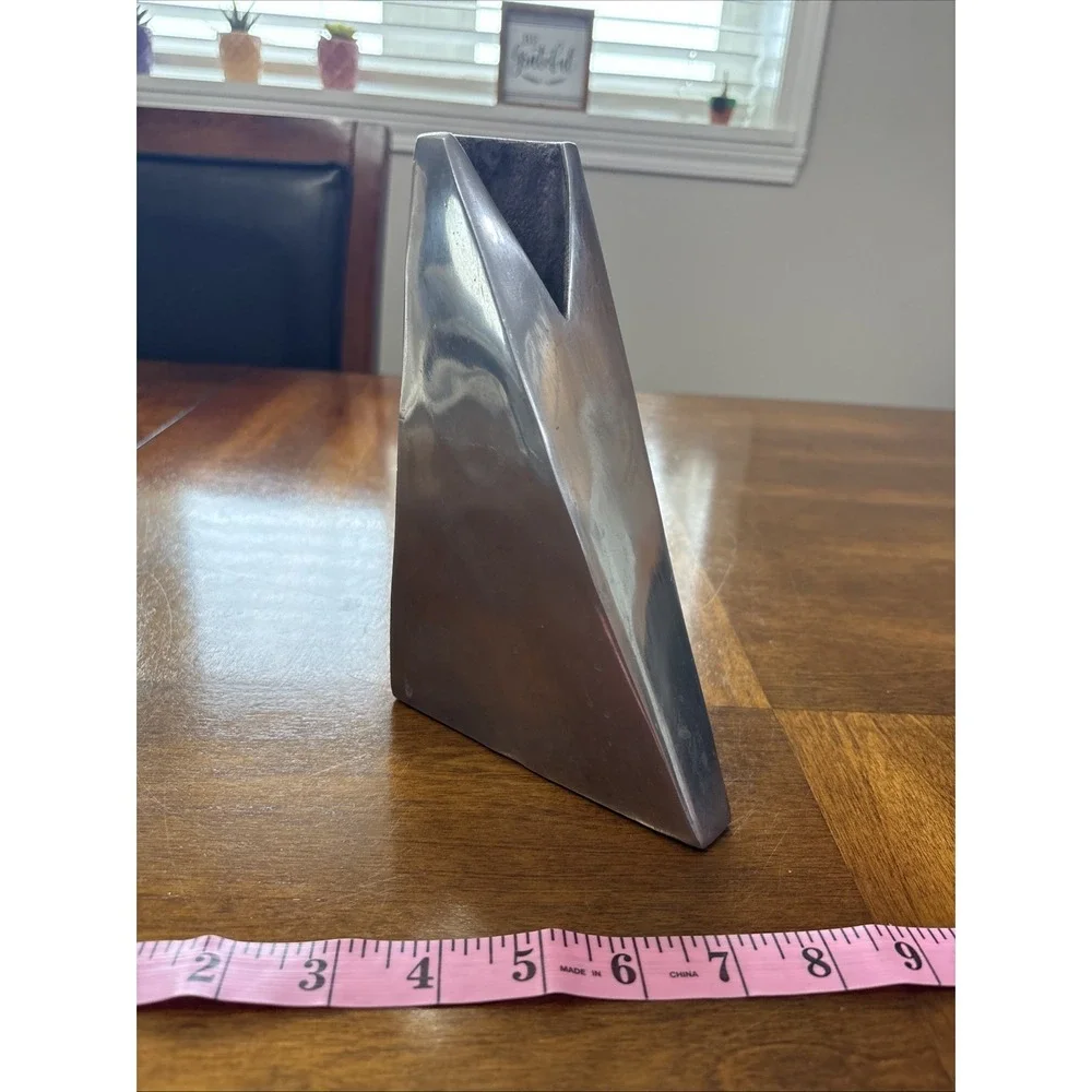 Metal Brutalist Triangle Abstract Form Made In India Vase